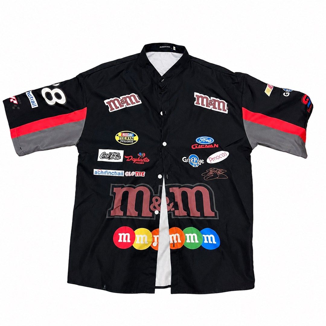 M&M Racing Button Up (Category: Others Tops) located in Marikina City. Submitted by prelovedbydee. (Listing ID 1464314941, Image 1). Description: - used once - navy blue button-up - collared neckline - tag size can negotiate ☺️.