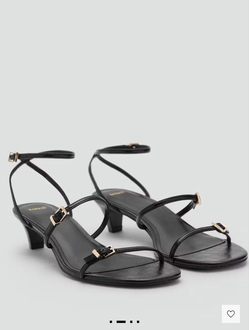 MNG Black Kitten Heel Sandals (Category: Flats & Sandals) located in Manila. Submitted by jskrzy (Listing ID 1464237035, Image 2). Description: - Brand: MNG - Color: Black - Style: Kitten-heel sandals - Features: Thin straps with gold buckles, ankle strap for secure fit - Original Price: Php 3,295 Worn twice, heels too small for me .