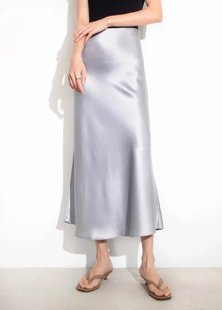MNG satin skirt (Category: Skirts) located in Tarlac. Submitted by giannisdeclutters4106 (Listing ID 1464206072, Image 2). Description: Brand new with tag Small on tag. Fits 26-29” With tiny unnoticeable runs Visible only when you look closely..