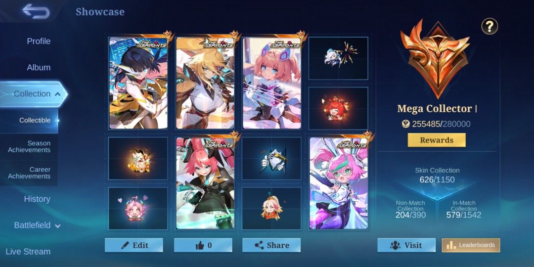 Mobile Legends Account (Almost World Collector) (Category: Others) located in Caloocan City. Submitted by weaverrific (Listing ID 1429165819, Image 2). Description: SELLING ML ACCOUNT (NEGOTIABLE PRICE) 🔥🔥🔥ALMOST WORLD COLLECTOR🔥🔥🔥 - ORIGINAL OWNER SINCE 2016 - 66K PLUS TOTAL DIAMOND SPENT - CHEAP PRICE COMPARED TO DIAMOND SPENDITURE - MAX RANK MYTHIC IMMORTAL 110 STARS - 9 MYTHIC GLORY MEDALS - 24 MYTHIC MEDALS - WITH DECENT HERO WIN RATES