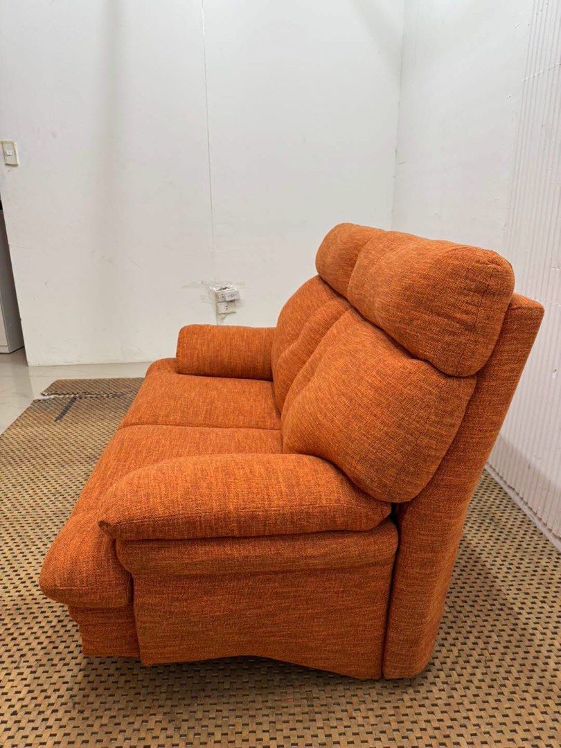 Modern orange 2-seater fabric highback sofa (Category: Other Home Furniture) located in Malolos. Submitted by ramoslaras82250 (Listing ID 1464277706, Image 1). Description: .