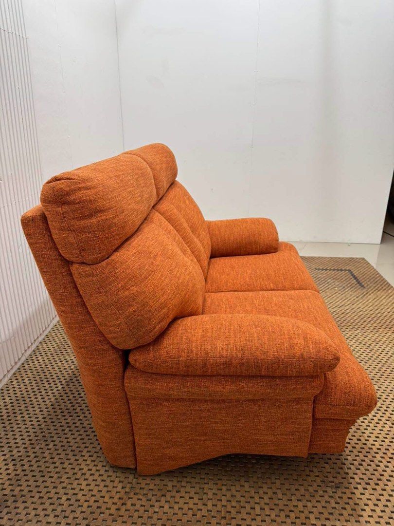 Modern orange 2-seater fabric highback sofa (Category: Other Home Furniture) located in Malolos. Submitted by ramoslaras82250 (Listing ID 1464277706, Image 2). Description: .