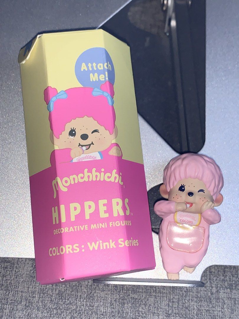 Monchhichi Hippers (Wink Series) (Category: Designer & Blind Box Toys) located in Manila. Submitted by teddieraine (Listing ID 1464329548, Image 1). Description: - Pink - With box and foil - Used adhesive Location: QC.