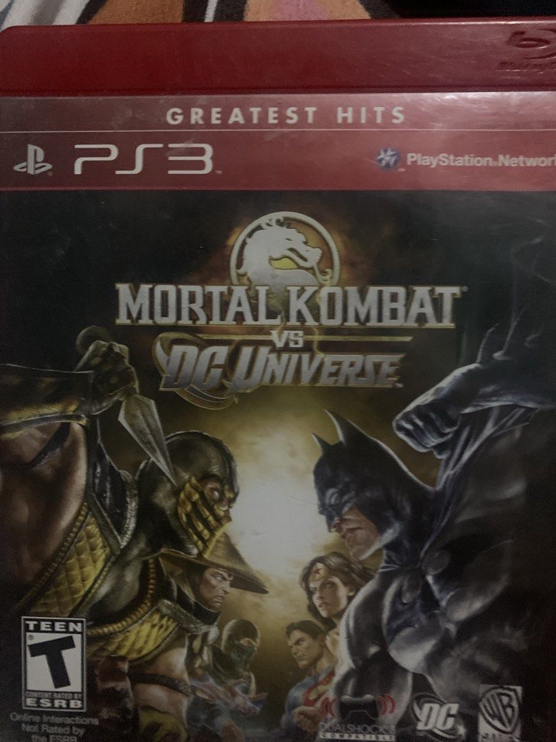 Mortal Kombat vs DC Universe Greatest Hits PS3 (Category: PlayStation) located in Makati City. Submitted by emenem.m (Listing ID 1464235422, Image 1). Description: - Mortal Kombat vs DC Universe for PlayStation 3 - Greatest Hits Edition - Features iconic characters from both universes - Rated T for Teen - Ideal for fans of fighting games and comic books.
