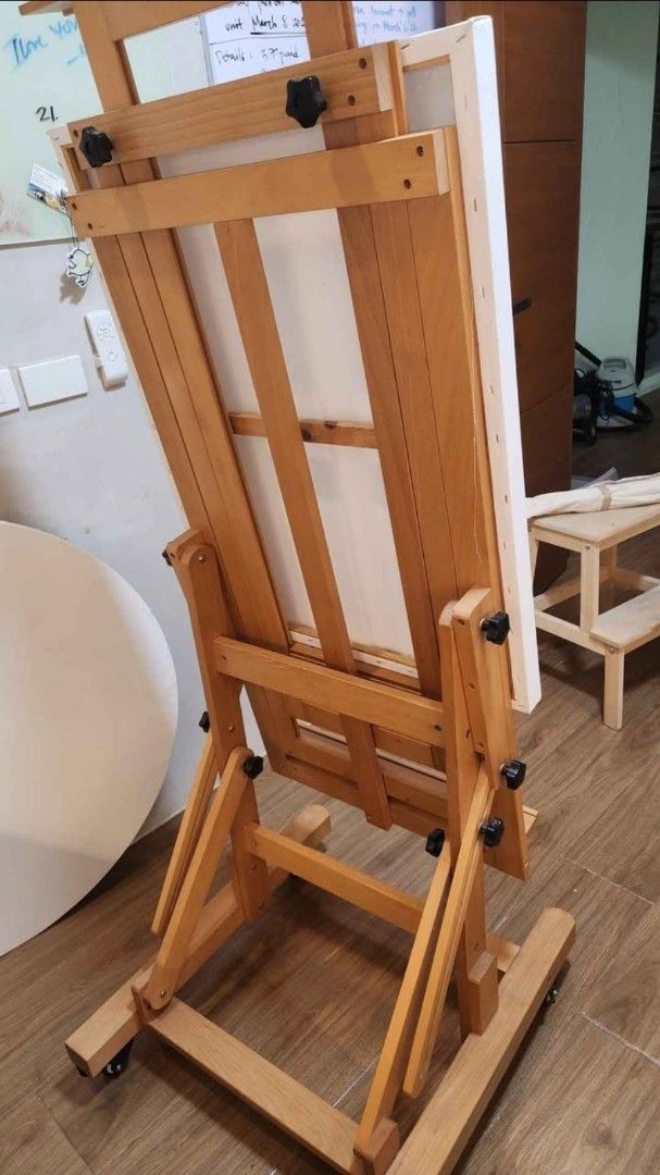 Multi Functional Master Studio Easel (Category: Craft Supplies & Tools) located in Caloocan City. Submitted by noblestorm_c6463a (Listing ID 1464245959, Image 2). Description: -24 x 26 x 60 inches (maximum length 118 inches) -Solid wood construction for durability - Adjustable height and angle for comfortable use - Built-in drawer for convenient art supply storage - Smooth-rolling wheels for easy portability - Folds compactly for simple storage -