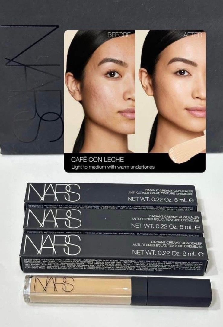 Nars, Charlotte Tilbury Magic Away, Jeffree Star, MUFE (Category: Makeup) located in Cebu City. Submitted by kyeshamori24 (Listing ID 1464329603, Image 1). Description: - Bundle includes 4 high-quality concealers: - NARS Radiant Creamy Concealer (Shade: Cafe con Leche) - Charlotte Tilbury Magic Away Concealer - Jeffree Star Magic Star Concealer - Make Up For Ever Ultra HD Concealer - Ideal for covering blemishes and dark circles. - Brightens the 