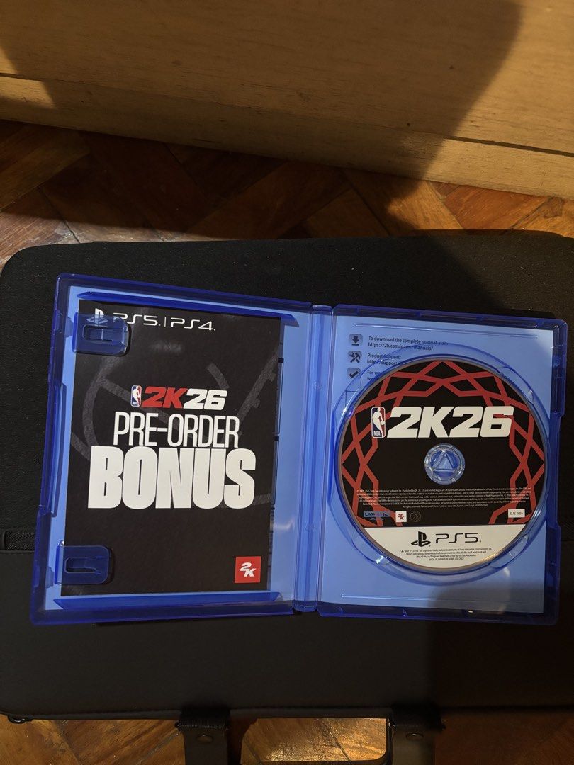 NBA 2K26 PS5 Game (Category: PlayStation) located in Manila. Submitted by jahanmirpuri (Listing ID 1464280823, Image 2). Description: - NBA 2K26 for PlayStation 5 - Includes exclusive pre-order bonus disc - Full game and disc are included - Compatible with both PS5 and PS4 consoles .