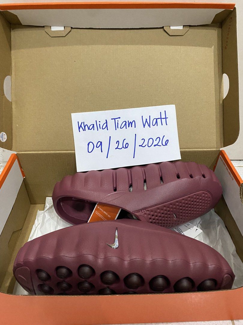 Nike Mind 001 "Pink Smoke" (Category: Slippers & Slides) located in Zamboanga. Submitted by KHA.LID (Listing ID 1464275033, Image 1). Description: FOR SALE / STEAL❗️ Nike Mind 001 "Pink Smoke" Size 9W / 8M Brand New ₱5,000 + SF - FIRM❗️ 📍Location: Mindanao (Shipping only) 🚚 Mode of Delivery: JRS / LBC 💵 Mode of Payment: Metrobank / Gcash / Cash on Delivery DM 📩.