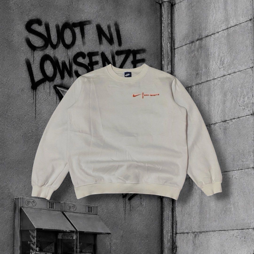 NIKE OFF WHITE (Category: Coats, Jackets and Outerwear) located in Cavite. Submitted by suotnilowsenze (Listing ID 1464255625, Image 1). Description: NIKE OFF WHITE Width: 22.5 Length: 26 (MEDIUM) Color rate: 9.5/10 Issue: Minimal Lints Excellent Condition ₱549 + 125 SHIPPING FEE.