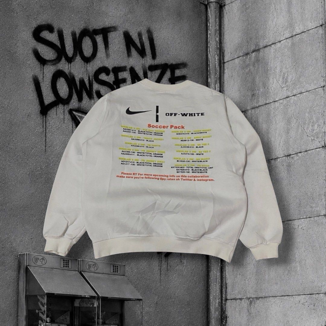 NIKE OFF WHITE (Category: Coats, Jackets and Outerwear) located in Cavite. Submitted by suotnilowsenze (Listing ID 1464255625, Image 2). Description: NIKE OFF WHITE Width: 22.5 Length: 26 (MEDIUM) Color rate: 9.5/10 Issue: Minimal Lints Excellent Condition ₱549 + 125 SHIPPING FEE.