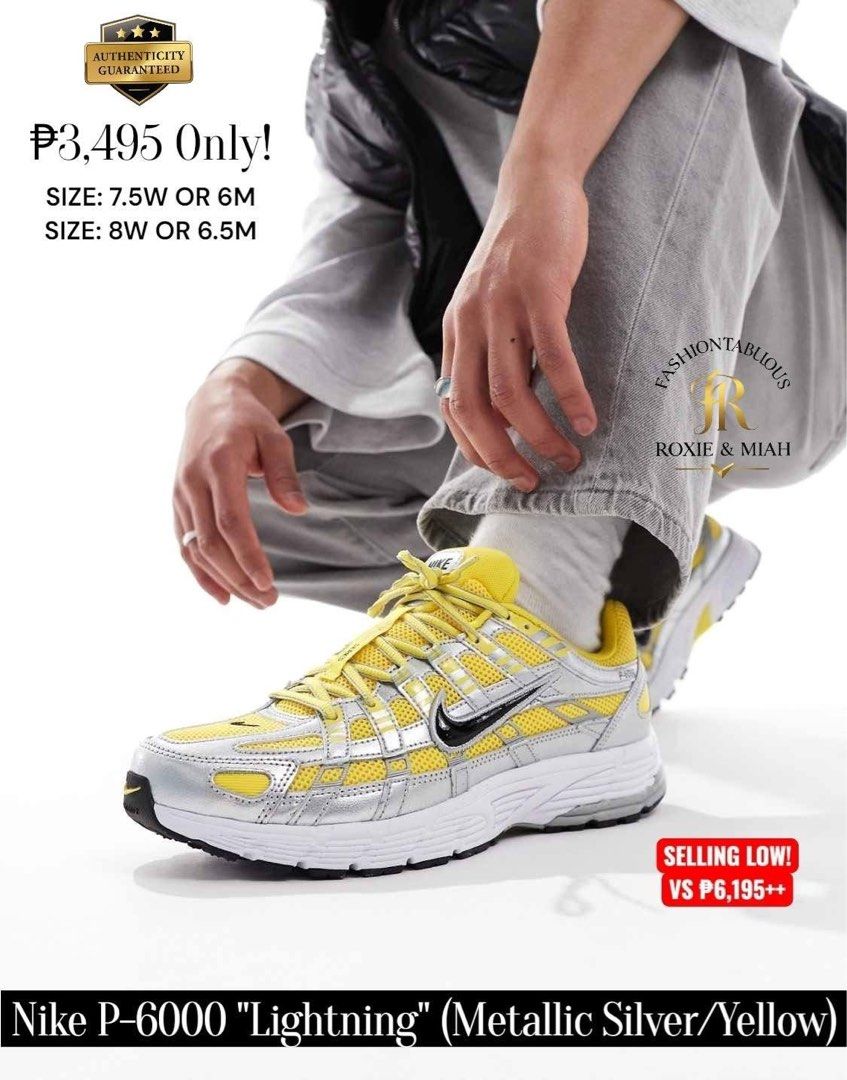 NIKE P-6000 “LIGHTNING” — SILVER/YELLOW ⚡️ (Category: Sneakers) located in Mandaluyong City. Submitted by luxprelovedbagsparadise (Listing ID 1464258547, Image 1). Description: ⚡️ NIKE P-6000 “LIGHTNING” — SILVER/YELLOW ⚡️ Serving retro runner vibes with a pop of lightning energy! 💛⚡️ This pair doesn’t just complete the outfit—it steals the spotlight. 😎 💯 Authenticity Guaranteed 🔥 SELLING LOW — ₱3,495 ONLY! ❌ Regular price: ₱6,195++ 💸 That’s