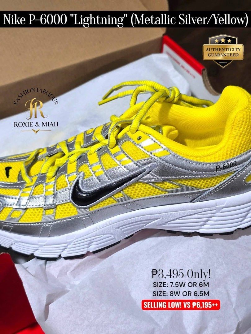 NIKE P-6000 “LIGHTNING” — SILVER/YELLOW ⚡️ (Category: Sneakers) located in Mandaluyong City. Submitted by luxprelovedbagsparadise (Listing ID 1464258547, Image 3). Description: ⚡️ NIKE P-6000 “LIGHTNING” — SILVER/YELLOW ⚡️ Serving retro runner vibes with a pop of lightning energy! 💛⚡️ This pair doesn’t just complete the outfit—it steals the spotlight. 😎 💯 Authenticity Guaranteed 🔥 SELLING LOW — ₱3,495 ONLY! ❌ Regular price: ₱6,195++ 💸 That’s