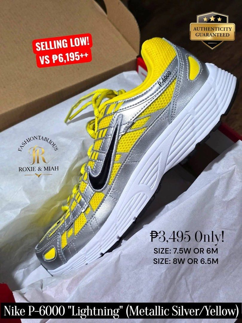 NIKE P-6000 “LIGHTNING” — SILVER/YELLOW ⚡️ (Category: Sneakers) located in Mandaluyong City. Submitted by luxprelovedbagsparadise (Listing ID 1464258547, Image 2). Description: ⚡️ NIKE P-6000 “LIGHTNING” — SILVER/YELLOW ⚡️ Serving retro runner vibes with a pop of lightning energy! 💛⚡️ This pair doesn’t just complete the outfit—it steals the spotlight. 😎 💯 Authenticity Guaranteed 🔥 SELLING LOW — ₱3,495 ONLY! ❌ Regular price: ₱6,195++ 💸 That’s