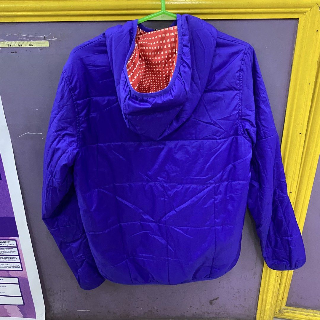 Nike Puffer Jacket / Hooded Winter Coat Purple with Orange Pattern Lining (Category: Coats, Jackets and Outerwear) located in Imus. Submitted by kingbhatsdrygoods (Listing ID 1464216628, Image 2). Description: KingBhats HUB Please read below before inquiring or making a purchase. ✨ 👕 ITEM DETAILS (Inches): • Shoulder: 18 • Width: 21.5 • Length: 26 • Sleeve Length: 27 • Flaws/Issues: pin hole 📌 ORDER & PAYMENT RULE: • First to pay, first served.