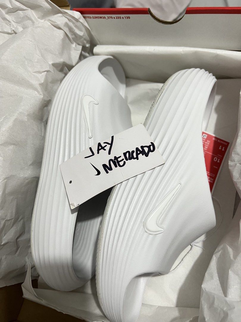 Nike ReactX Rejuven8 Men's Slides (Category: Sneakers) located in Makati City. Submitted by jdotxx (Listing ID 1464220090, Image 2). Description: WTS BINEBENTA ‼️ BELOW SRP ‼️ Nike ReactX Rejuven8 Men's Slides. brand new SRP 3,300❌ Price 2,490✅ Size 10 📍Bulacan/Makati shipping Nationwide ✅ message me 📥.