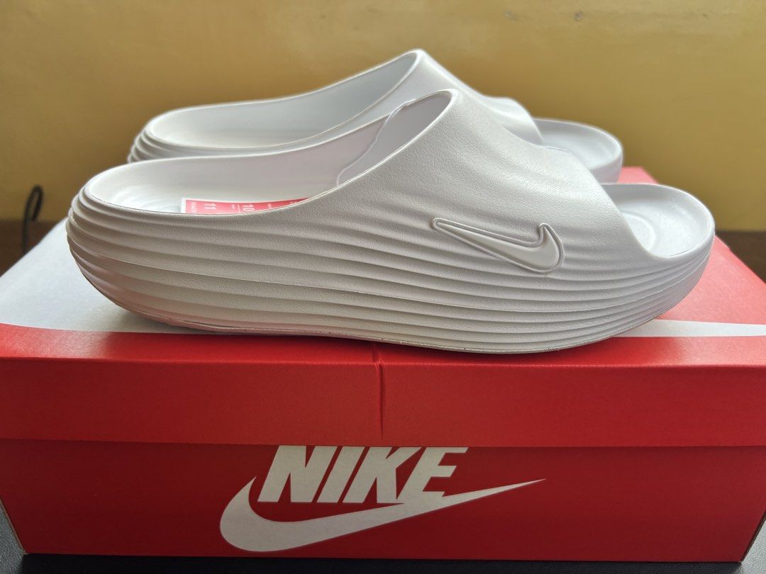 Nike ReactX Rejuven8 Men's Slides (Category: Sneakers) located in Makati City. Submitted by jdotxx (Listing ID 1464220090, Image 3). Description: WTS BINEBENTA ‼️ BELOW SRP ‼️ Nike ReactX Rejuven8 Men's Slides. brand new SRP 3,300❌ Price 2,490✅ Size 10 📍Bulacan/Makati shipping Nationwide ✅ message me 📥.