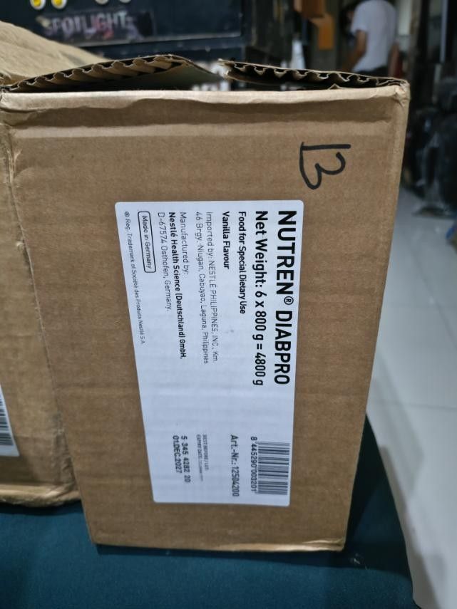 Nutren diabpro 800g dec 2027 (Category: Other Food & Drinks) located in Manila. Submitted by jessdtan1923449 (Listing ID 1464297938, Image 3). Description: excess milk unused by my aunt. no longer needed originally nal from mercury with box exp dec 2027 loc 20 palawan St pagasa pagasa QC.