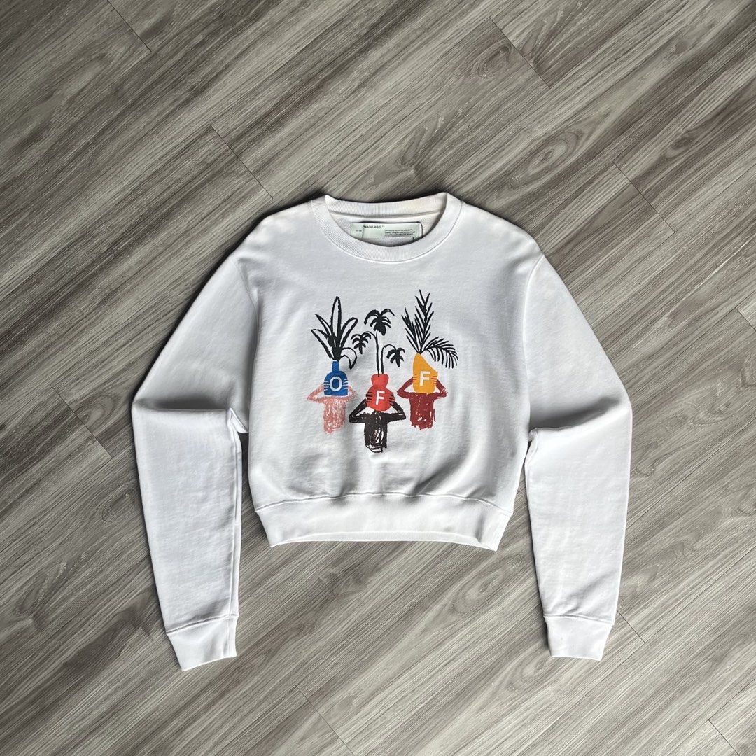 Off - White De Graft Crop Sweatshirt (Category: Coats, Jackets and Outerwear) located in Cebu City. Submitted by specializedgoodsitem_ (Listing ID 1464248341, Image 2). Description: excellent to new condition slightly needs wash ( naka display sa store) details posted color may vary due to light 21’ width 22’ length .