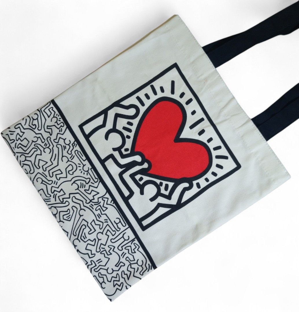 Olay x Keith Haring Collaboration Tote Bag (Category: Tote Bags) located in Cebu City. Submitted by gille.marco27 (Listing ID 1464155410, Image 3). Description: As new No issue Authentic with Tag Cool tote bag from the Olay x Keith Haring collab. Features the iconic Haring figures and a big red heart. Black handles. Great for everyday use. Made of canvas..