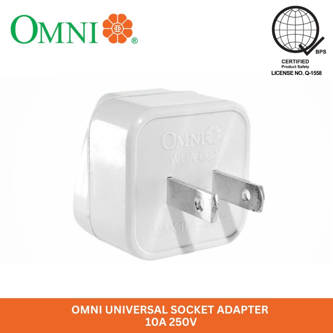 OMNI Universal Socket Adapter 10A 250V WUA-002, TV & Home Appliances ...