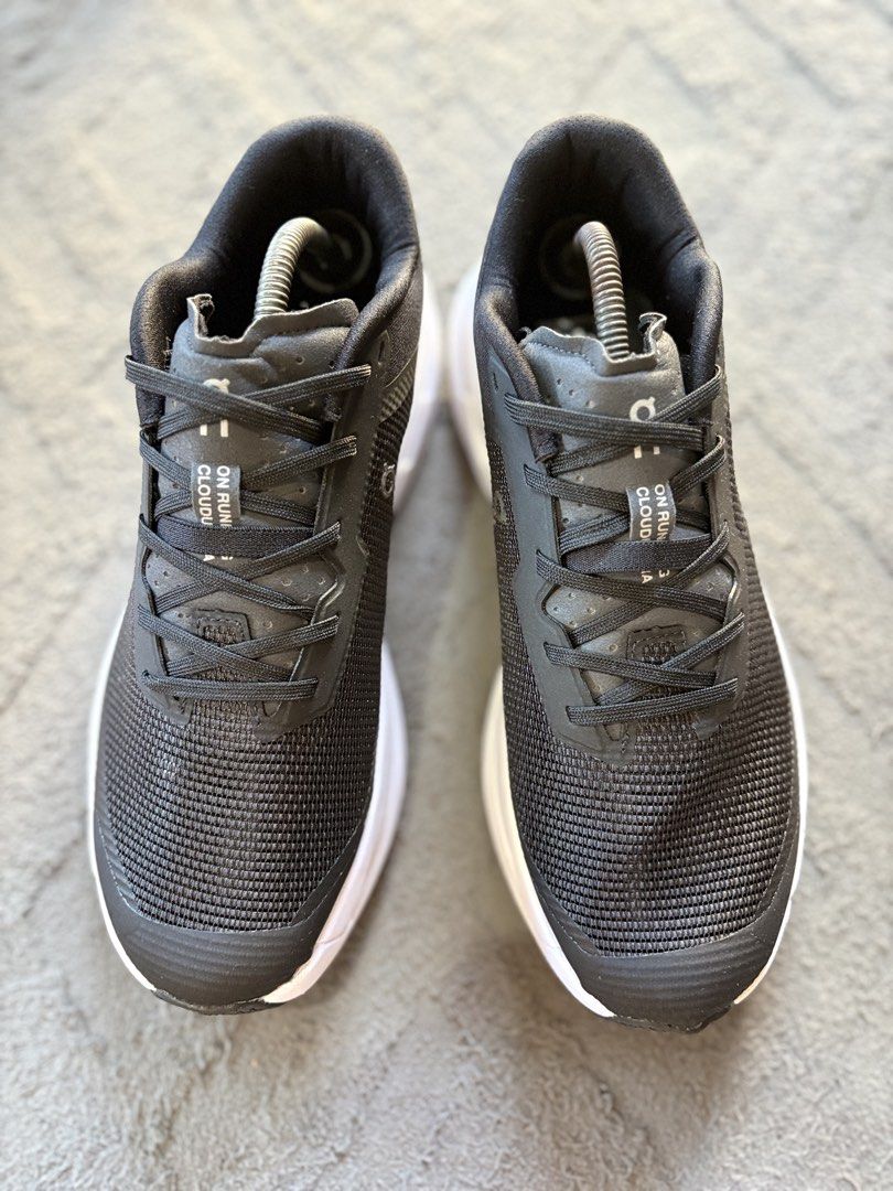 On Cloud Running Shoes Black Swiss Engineering Men's US 9.5 (Category: Sneakers) located in Lapu Lapu. Submitted by jadegodine04736 (Listing ID 1464282973, Image 2). Description: - On Cloud running shoes - Color: Black - Size: US 9.5 / EU 43 / UK 9 / JP 27.5 - Swiss Engineering - Lightweight and comfortable - Perfect for running - Ready for a new owner.