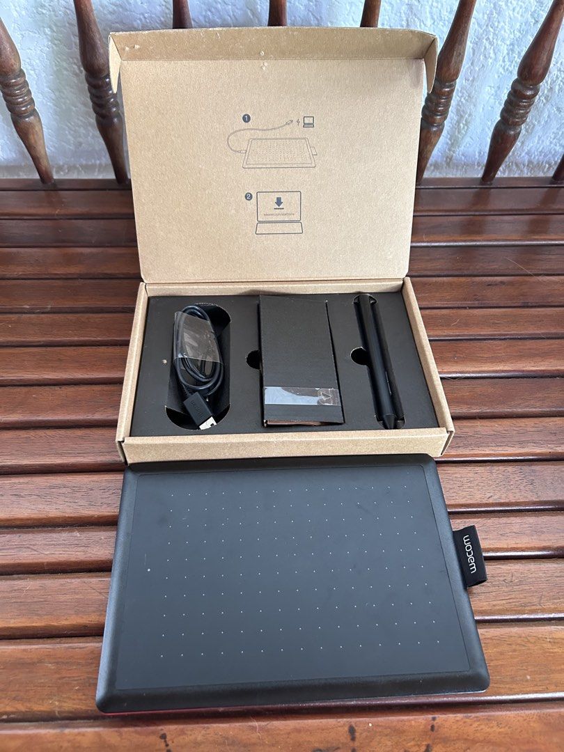 One by Wacom Drawing Tablet CTL-472 with Pen and Cable (Category: Computer Parts) located in Quezon City. Submitted by manongguard123 (Listing ID 1464150008, Image 1). Description: One by Wacom CTL-472 Drawing Tablet ₱1,800 One by Wacom CTL-472 small drawing/pen tablet. Fully functional and in good used condition. Includes: * Wacom CTL-472 tablet * Original Wacom pen * USB cable * Original box and packaging Has normal signs of use and some pen ma