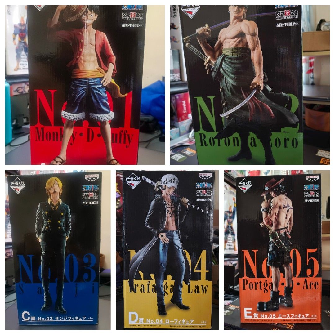 One Piece Masterlise Best Edition Complete Set (Category: Figurines & Statues) located in Plaridel. Submitted by dragonskeep (Listing ID 1464211162, Image 1). Description: Masterlise Best Edition One Piece luffy - BIB Zoro - MIB Sanji - MIB Law - MIB Ace - MIB.