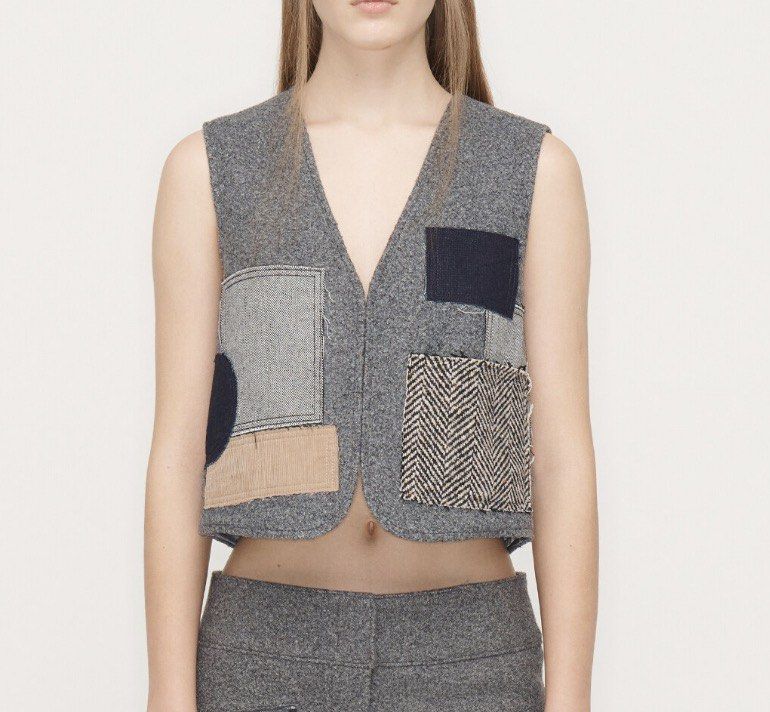 OPEN YY TheOpen Product Patchwork Vest (Category: Sleeveless) located in Quezon City. Submitted by snsn00 (Listing ID 1464260137, Image 1). Description: Bought from ssense for around 11k I think. Used once. Size 1 (please see last photo for sizing and composition details) rfs: i dont use it! bought this when open yy was still theopen product so its been with me around 3 years but used once lang hahahuhu so selling lowwww.