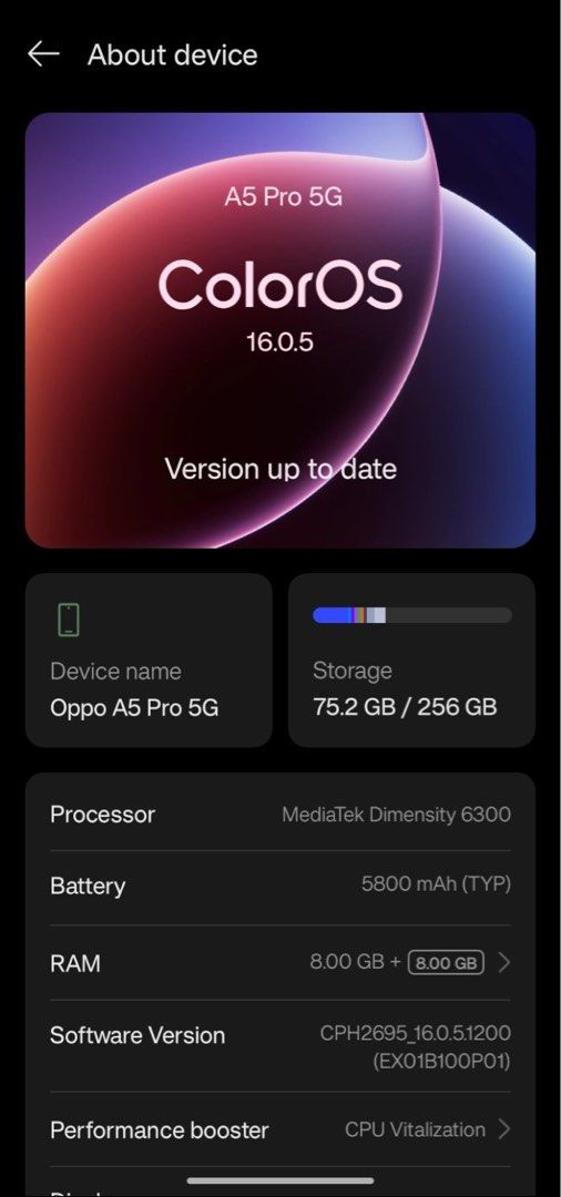 OPPO A5 PRO 5G (Category: OPPO) located in Manila. Submitted by maeviemore (Listing ID 1464197036, Image 3). Description: only used for 6 months.