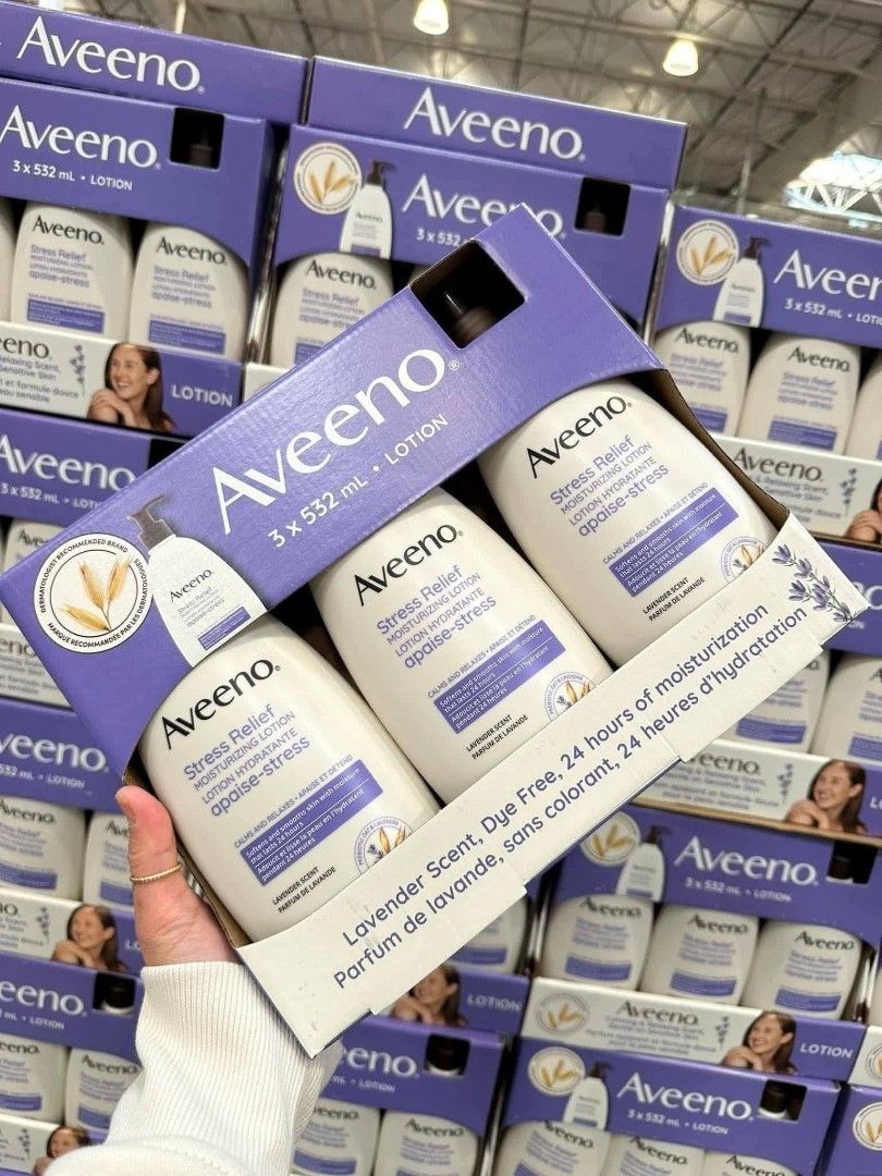 Original Aveeno Lotion 3x532ml (Category: Body Care) located in Quezon City. Submitted by barbosac (Listing ID 1464140760, Image 1). Description: On hand QC lalamove ready 1 set on hand – first to pay 2 extra sets arriving in October Aveeno Lotion 🌿 🪻Stress relief 🪻Lavender scent 🪻Dye free 🪻24hr Moisturization 500 DP to reserve Full payment upon arrival ☑️1,899php (3 x 532 ml)+ SF Or free via sea cargo.