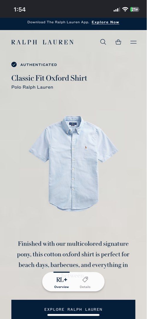 OXFORD POLO RL (Category: Tshirts & Polo Shirts ) located in Muntinlupa City. Submitted by clarencemirones (Listing ID 1464328132, Image 1). Description: OXFORD POLO RL CLASSIC FIT 21 x 26 fit sz; M - L like new dm me!.