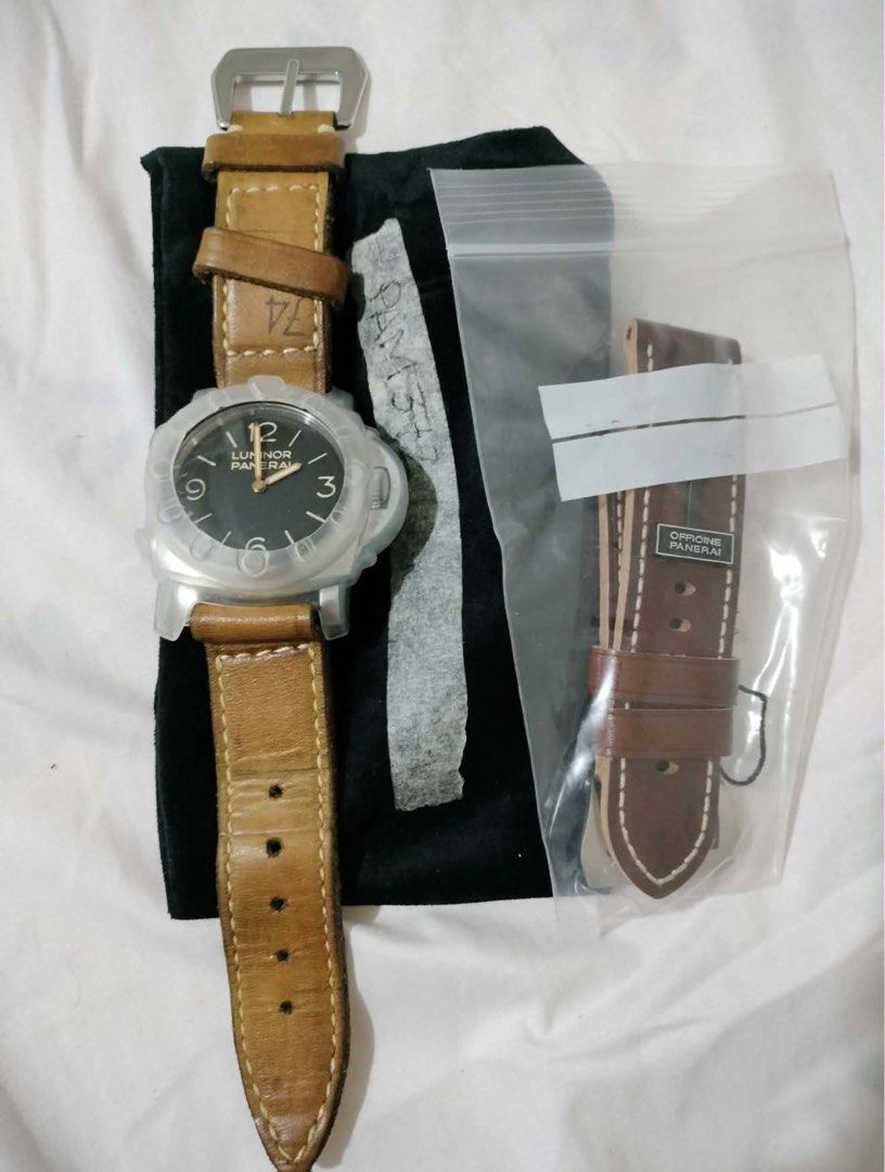 PANERAI PAM 372 (Category: Men's Watches) located in Caloocan City. Submitted by kyyyy15 (Listing ID 1464188304, Image 1). Description: Panerai PAM 372 Luminor 1950 3 Days • 47mm Manual-winding Panerai P.3000 movement Stainless steel case Black sandwich dial with luminous markers Small seconds at 9 o’clock Sapphire crystal display caseback 100m water resistance Leather strap Historic Collection • 2011 PM if interested .
