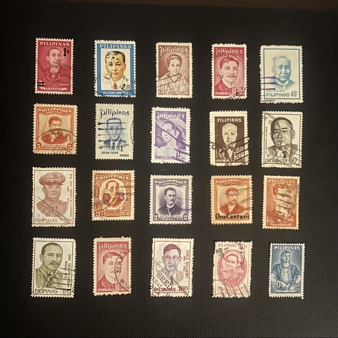 Philippine Stamps : National Heroes (set) (Category: Stamps & Prints) located in Binan City. Submitted by impulsebuyer12 (Listing ID 1464261095, Image 1). Description: For collection purposes Set of 20 used single stamps.