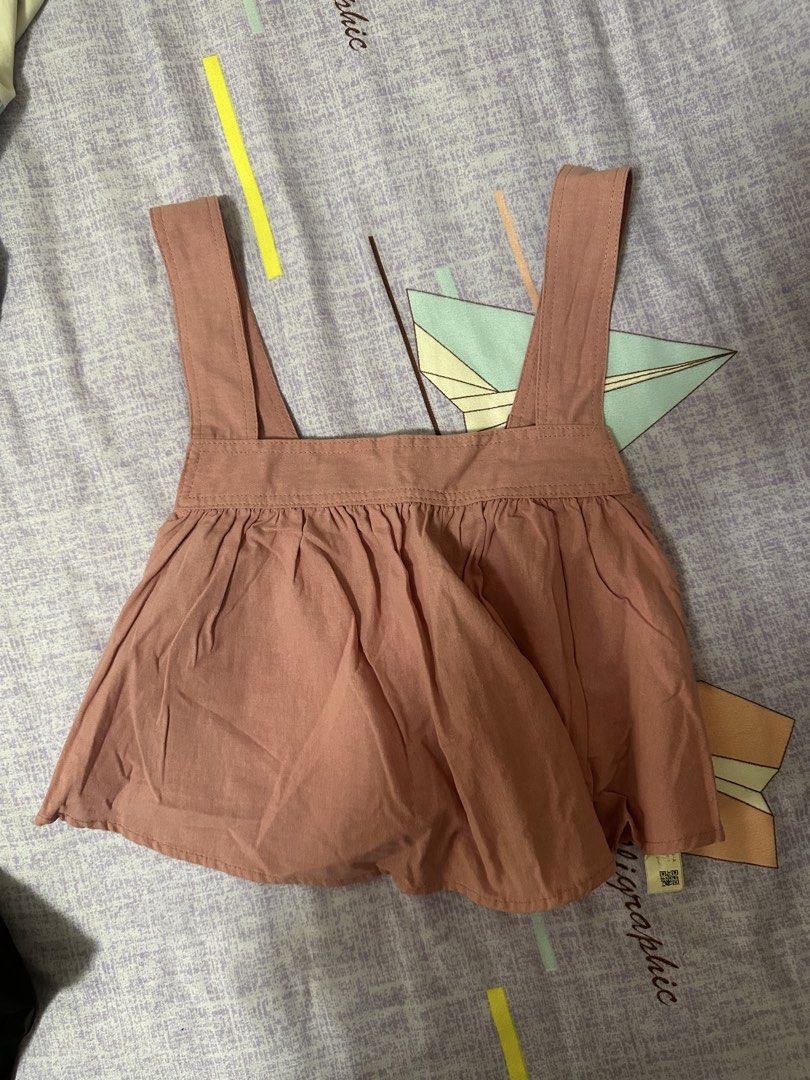 Pink Ruffle Strap Top (Category: Sleeveless) located in Manila. Submitted by joan.here (Listing ID 1464156638, Image 1). Description: Never washed and worn Brand new No brand Crop top Free size fit small.