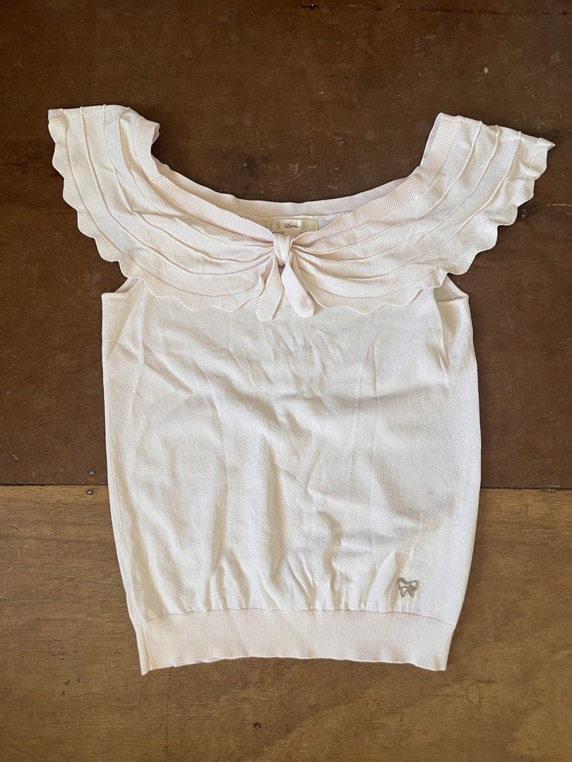 Pink sleeveless top (Category: Blouses) located in Cebu City. Submitted by lilyaround (Listing ID 1464149810, Image 1). Description: helping tags: y2k liz lisa kawaii cute milkmaid shoujo.