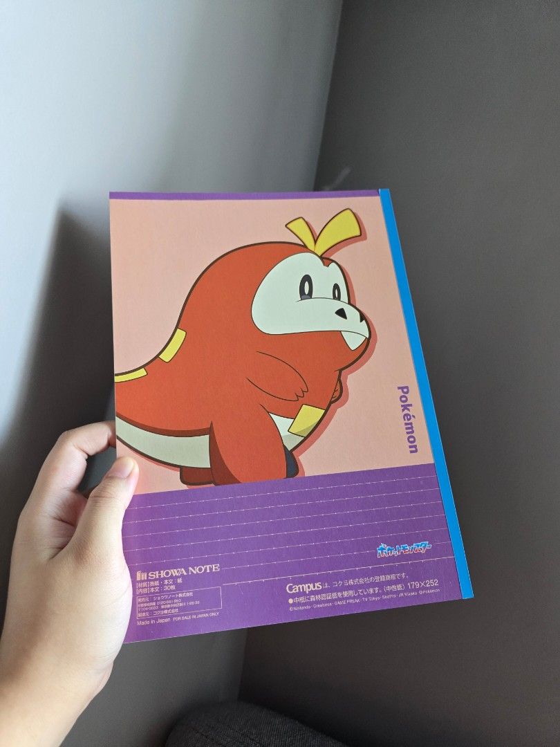 Pokemon Campus Notebook - Fuecoco Design Nintendo (Category: Stationery & School Supplies) located in Manila. Submitted by mikust0re (Listing ID 1464171603, Image 2). Description: - Cute Fuecoco Pokemon design - A5 size notebook - 30 sheets - Dot grid paper inside - Ideal for school, notes, or journaling.