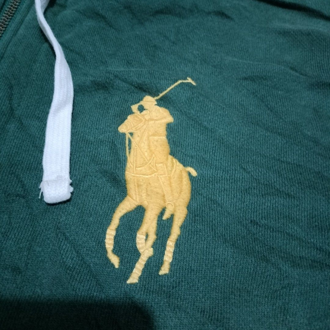 POLO RALPH LAUREN BIG PONY HOODIE (Category: Hoodies) located in Sariaya. Submitted by social_animalz (Listing ID 1464293473, Image 3). Description: 24.5 x 27.5 with light faded parts( hem, cuffs, hood and konti sa malapit sa logo) shipping fee is not included.