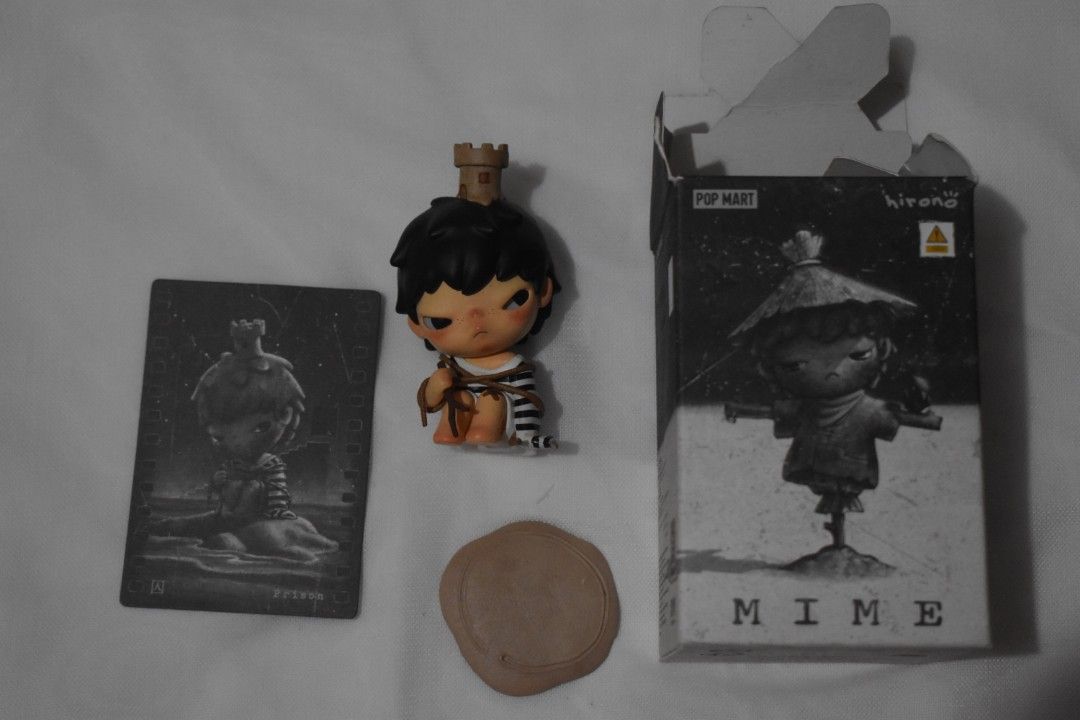 Pop Mart Hironos Mime Blind Box Figure (Category: Designer & Blind Box Toys) located in Quezon City. Submitted by zhayarah (Listing ID 1464354485, Image 1). Description: Hirono - Prison Has both card and box (box is damaged from opening) MOP - Online (gcash or bdo) MOD - J&T / Lalamove Delivery fee will be shouldered by buyer Can do meet ups if around katipunan area .