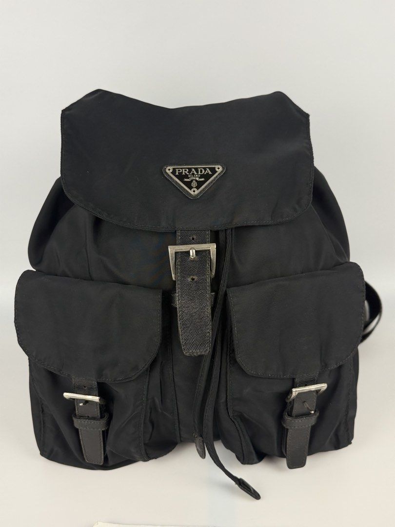 Prada Vintage Backpack (Category: Luxury Bags & Wallets) located in Cabanatuan. Submitted by Cruel.Thrift.PH (Listing ID 1464274588, Image 2). Description: Vintage Prada Backpack Authenticity Guaranteed Condition : 8.5/10 ( Excellent due to its age ) Price : 10,000 .