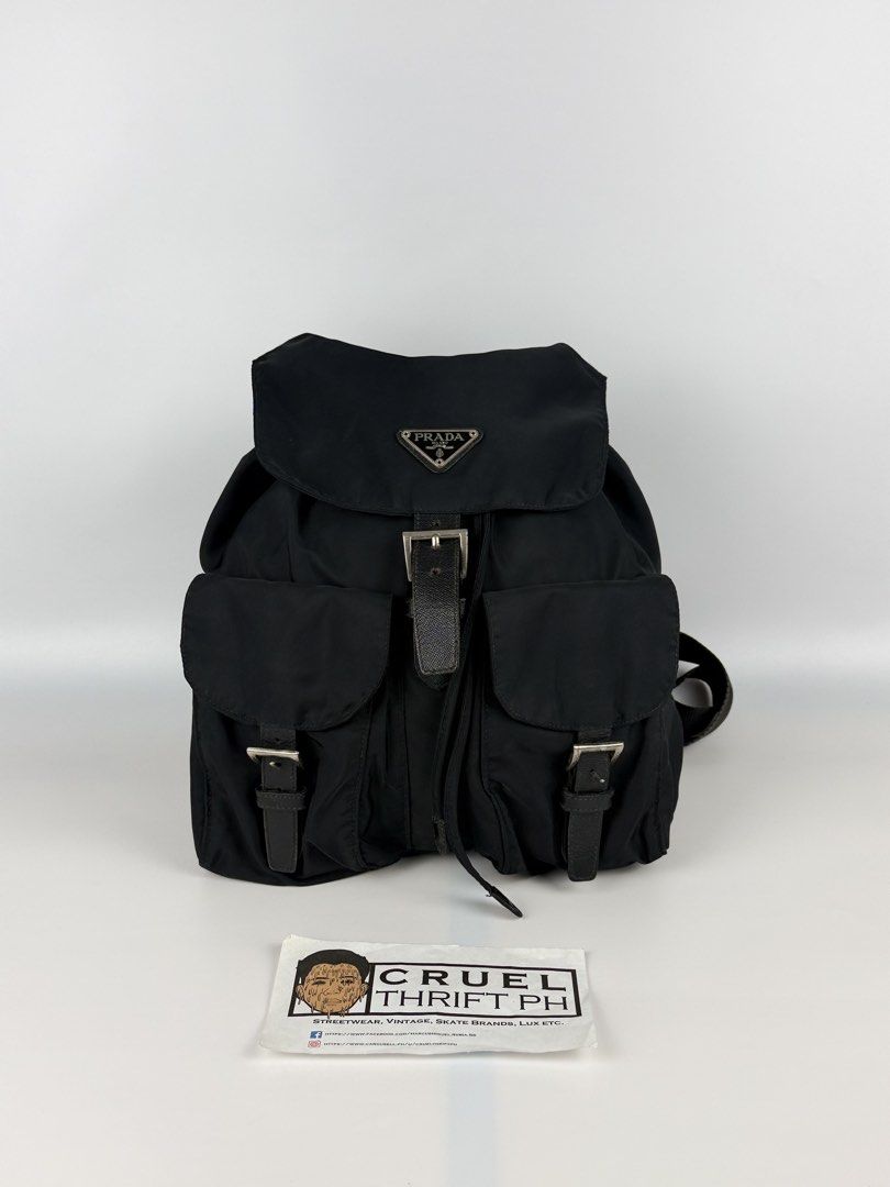 Prada Vintage Backpack (Category: Luxury Bags & Wallets) located in Cabanatuan. Submitted by Cruel.Thrift.PH (Listing ID 1464274588, Image 1). Description: Vintage Prada Backpack Authenticity Guaranteed Condition : 8.5/10 ( Excellent due to its age ) Price : 10,000 .