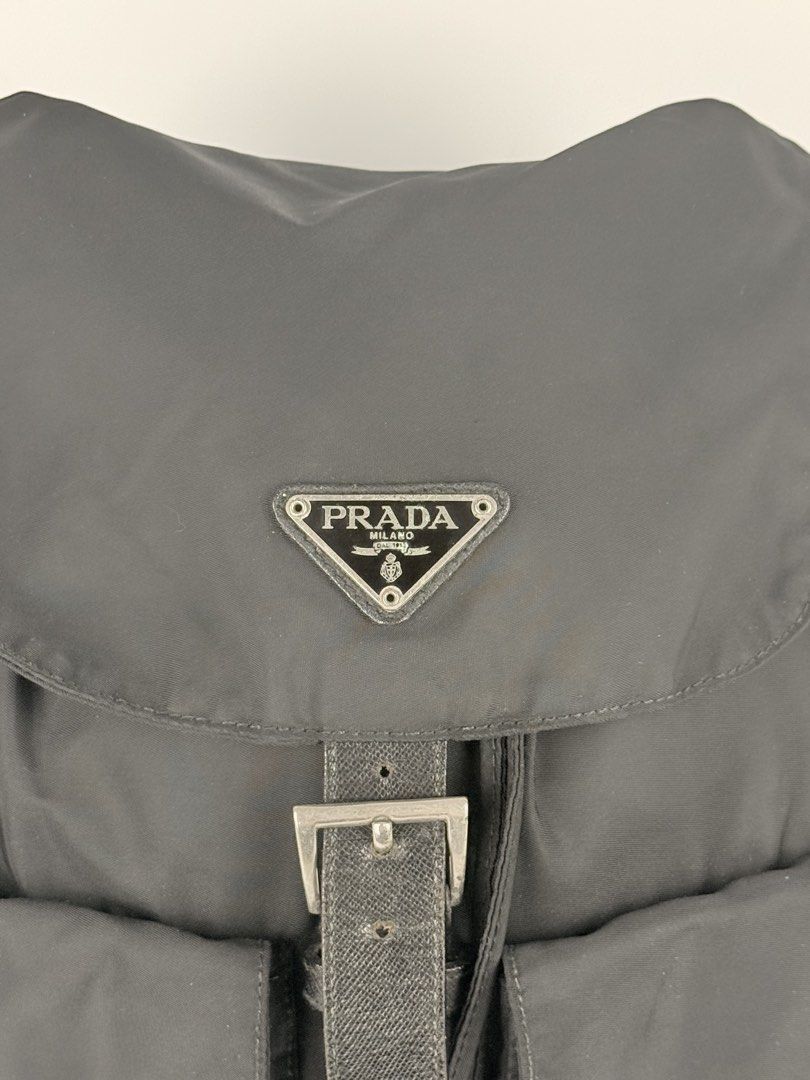 Prada Vintage Backpack (Category: Luxury Bags & Wallets) located in Cabanatuan. Submitted by Cruel.Thrift.PH (Listing ID 1464274588, Image 3). Description: Vintage Prada Backpack Authenticity Guaranteed Condition : 8.5/10 ( Excellent due to its age ) Price : 10,000 .