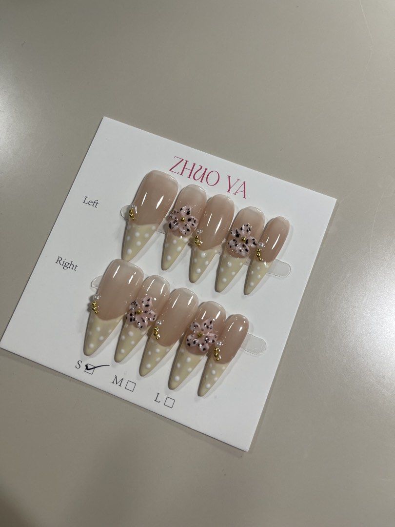 Press-On Nails Set (Category: Hands & Nails) located in Manila. Submitted by pattynginnga (Listing ID 1464190922, Image 2). Description: ✨ Brand New Press-On Nails — Never Worn! ✨ Bought these because I loved the designs, but I ended up never wearing them, so I’m letting them go to someone who’ll actually get to enjoy them! 🥹💅🏻 🌸 Beautiful floral designs with sparkly rhinestone details 💎 Super pretty and eye-catching 📦 Brand new / never wor