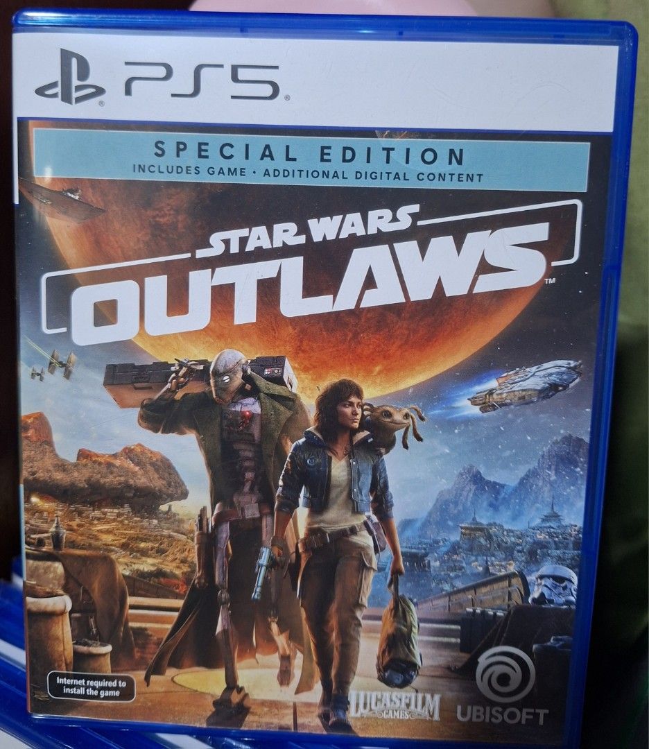 PS5 Star Wars Outlaws Game Disc (Category: PlayStation) located in Bulacan. Submitted by buymystuff.doit (Listing ID 1464303226, Image 1). Description: Price: 1k Php Condition: Unused code. No issues at all. Absolutely Authentic. No bootleg garbage here. Meetups ONLY within Marilao, Bulacan area. Shipping via Lalamove or JRS. NO COP. COD only available via Lala (buyer books rider) or meetup. Buyer shoulders all fees..