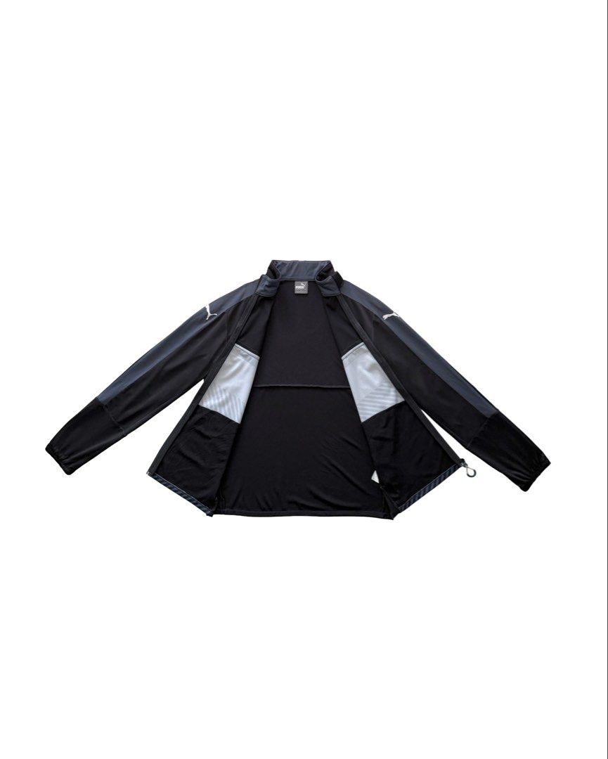 Puma Training Jacket (Category: Coats, Jackets and Outerwear) located in Manila. Submitted by morf_sply (Listing ID 1464223011, Image 3). Description: Regular fit jacket made from lightweight cotton fabric. Features a high neck and long sleeve. Welt hip pockets. Elasticated trims. Front zip fastening. M on tag. Minor issue. Shoulder Width 17 in Pit to Pit 20.5 in Length 25 in Sleeves 24 in.