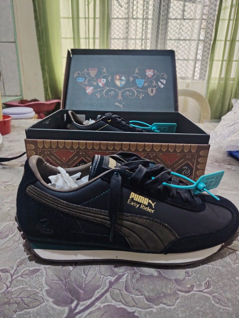 PUMA x Harry Potter Easy rider sneakers (Category: Sneakers) located in Manila. Submitted by cassieqtzy (Listing ID 1464277021, Image 2). Description: PUMA x Harry Potter Easy Rider – ₱6,500 Size: US 6 Brand new / Never used. Box has minor damage from storage/shipping. RFS: Not into Harry Potter. Meet up around Quezon City.