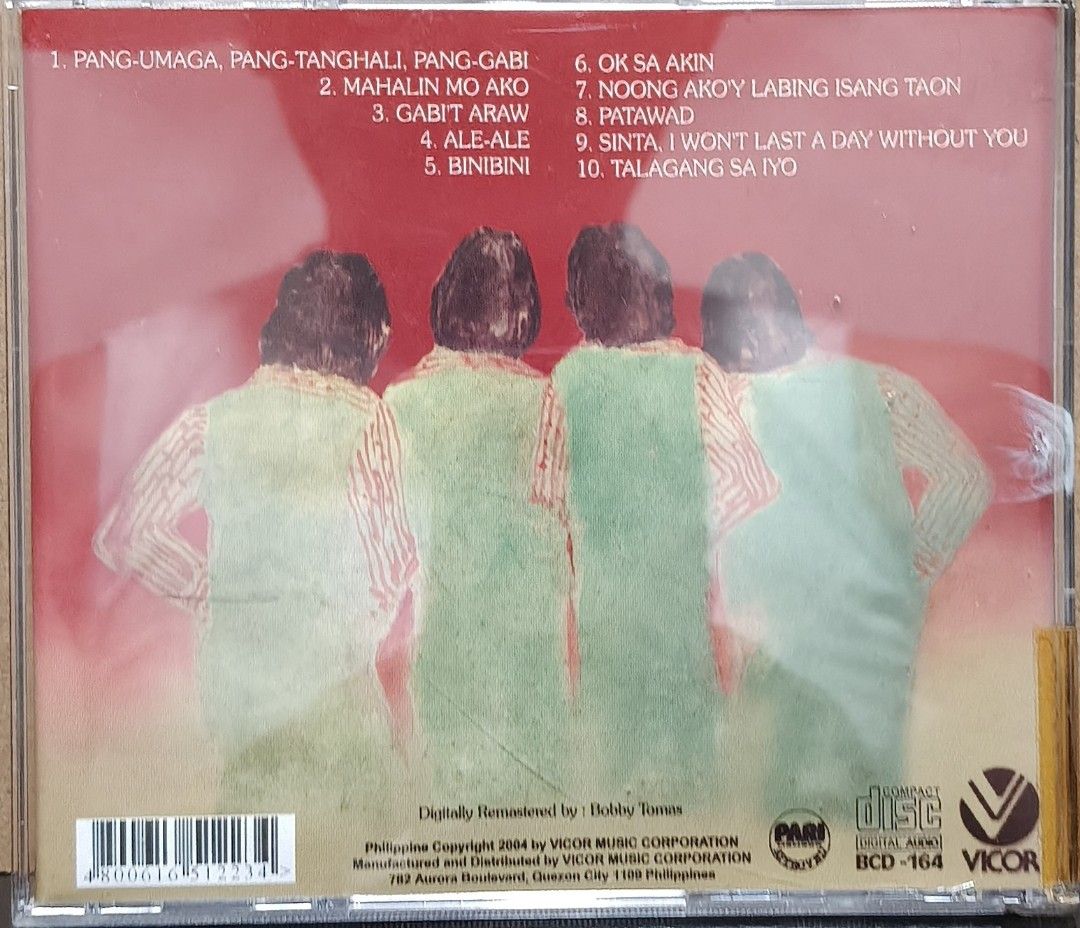 Rainmakers Re-Issue Series Digitally Remastered CD (Category: CDs & DVDs) located in Manila. Submitted by ruelcabrer77078 (Listing ID 1464330496, Image 3). Description: - Rainmakers CD from the Re-Issue Series - Digitally remastered edition - Features 10 tracks - Includes 'Pang-Umaga, Pang-Tanghali, Pang-Gabi' - Includes 'Sinta, I Won't Last a Day Without You' - Released by Vicor Music Corporation - Perfect for OPM fans.