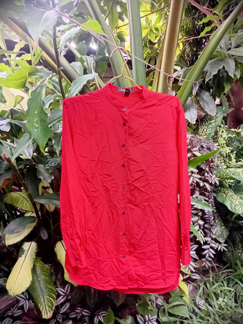 FREE SHIPPING! Ralph Lauren Red Button Down Polo (Category: Longsleeves) located in Makati City. Submitted by ellavee_you (Listing ID 1464203246, Image 2). Description: shimmers like silk lakas maka madam mayora at yeyemenin old money vibes send offer! ❤️.