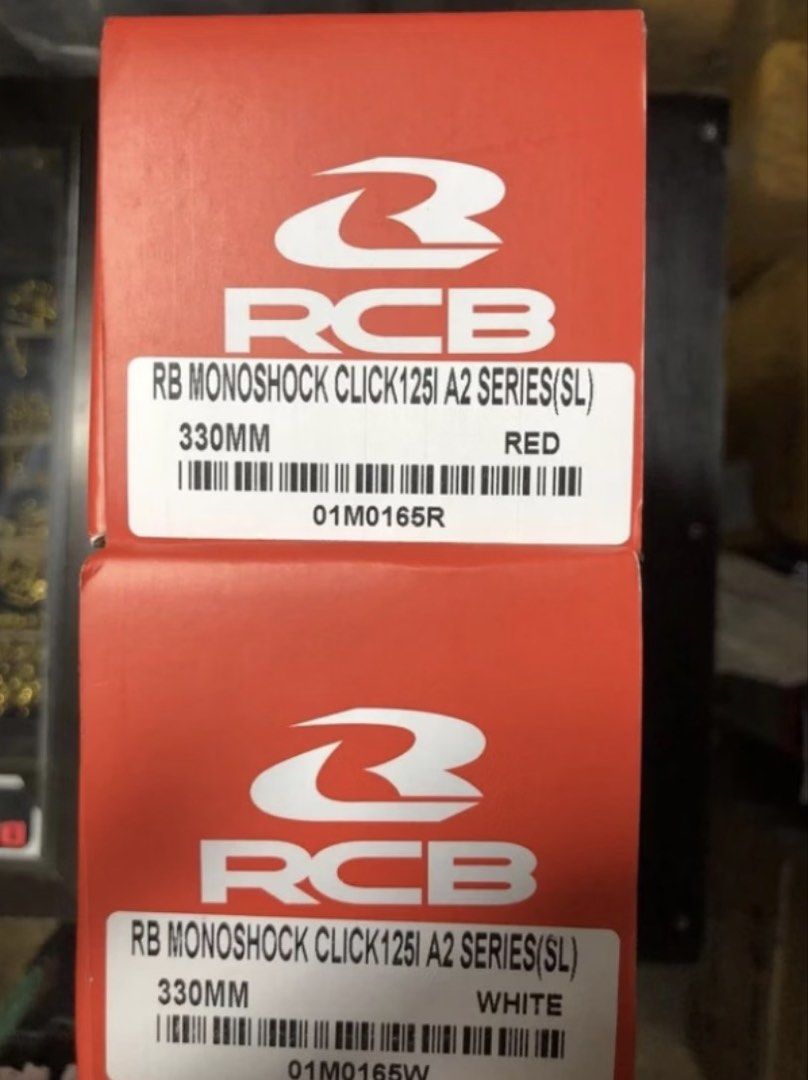 RCB RB Monoshock A2 Series 330mm & 305mm (Category: Suspension Parts & Accessories) located in Caloocan City. Submitted by cjayworldwide (Listing ID 1464353907, Image 3). Description: - RCB RB Monoshock - Compatible with Click 125i - A2 Series - 305mm - 330mmlength - Available colors: Red, White - Get yours today!.