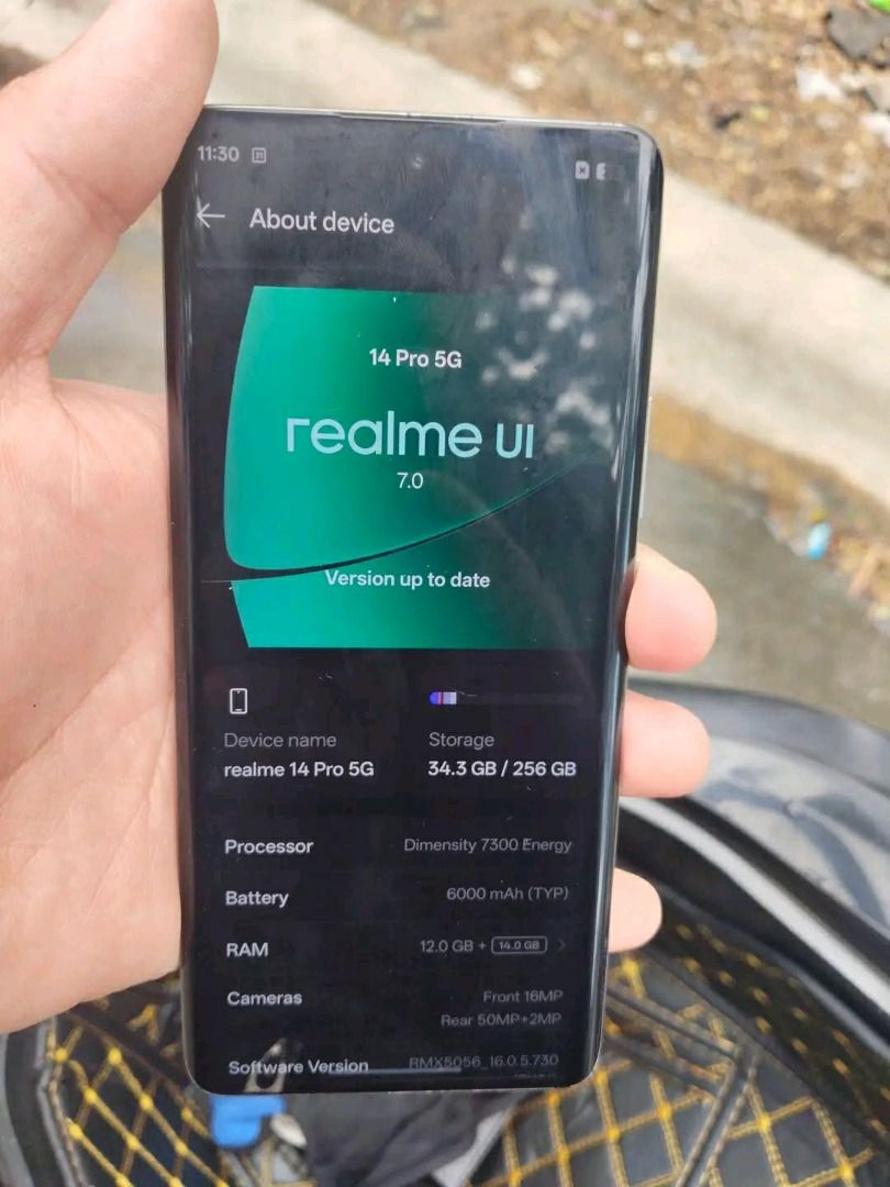 Realme 14 pro 5g (Category: Realme) located in Pasay City. Submitted by john8910 (Listing ID 1464194252, Image 1). Description: For sale or swap REALME 14 PRO 5g 12+14gb ram 256gb rom Very good condition No issue or hidden issue Check all you upon meet up unit case replacement charger Selling price 12k Swapping price 13k Gentri Cavite location ko Salamat po admin.
