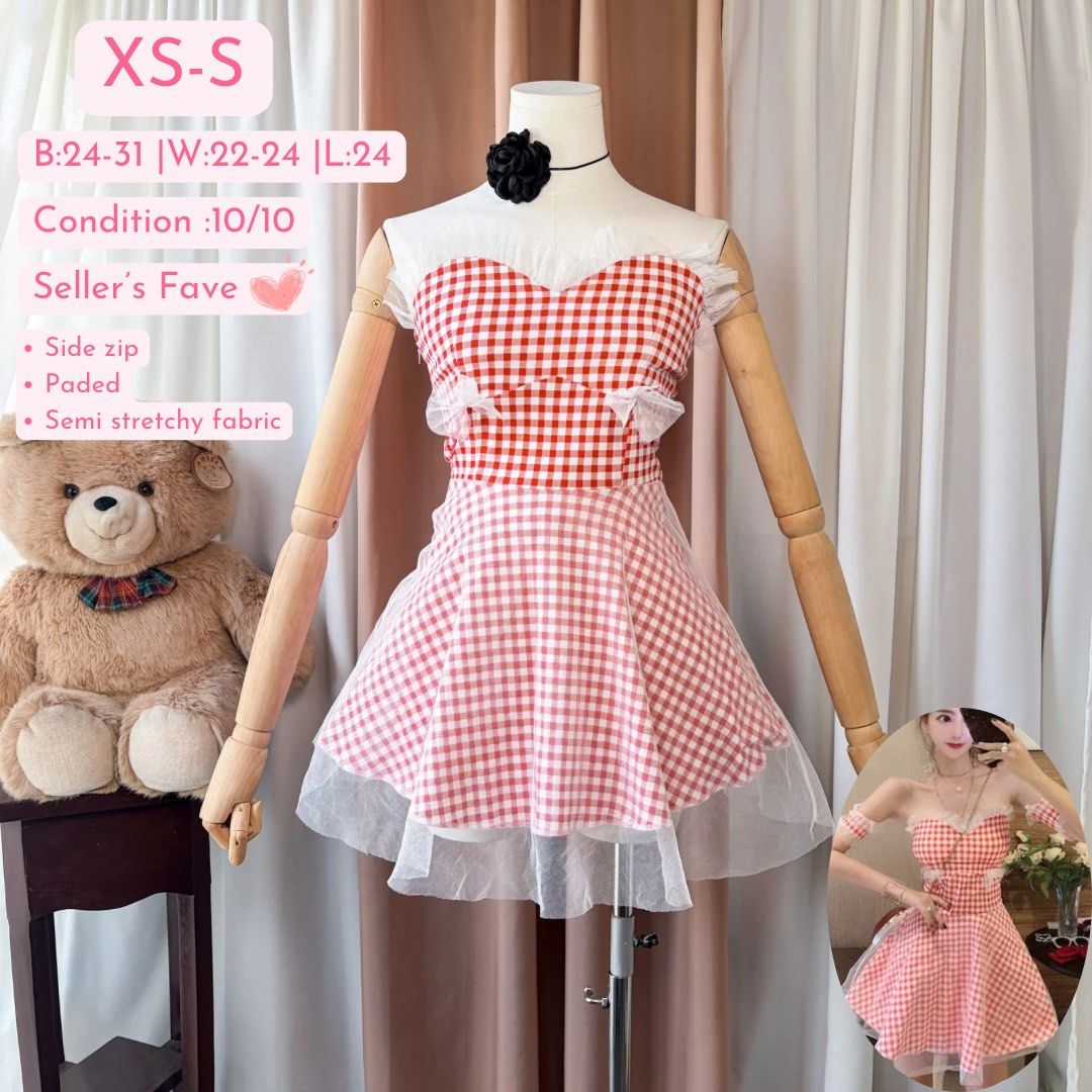 Red Gingham Sweetheart Neckline (Category: Dresses) located in General Trias. Submitted by Ashantyscollezion (Listing ID 1464319163, Image 1). Description: ✏️𝘒𝘪𝘯𝘥𝘭𝘺 𝘕𝘰𝘵𝘦: - 𝘗𝘭𝘦𝘢𝘴𝘦 𝘤𝘩𝘦𝘤𝘬 𝘢𝘭𝘭 𝘥𝘦𝘵𝘢𝘪𝘭𝘴 𝘪𝘯 𝘵𝘩𝘦 𝘤𝘢𝘱𝘵𝘪𝘰𝘯𝘴. - 𝘋𝘪𝘮𝘦𝘯𝘴𝘪𝘰𝘯𝘴 𝘢𝘭𝘳𝘦𝘢𝘥𝘺 𝘰𝘯 𝘵𝘩𝘦 𝘱𝘩𝘰𝘵𝘰. -𝘱𝘦𝘵𝘵𝘪𝘤𝘰𝘢𝘵, 𝘳𝘪𝘣𝘣𝘰𝘯 𝘢𝘯𝘥 𝘰𝘵𝘩𝘦𝘳 𝘴𝘵𝘺𝘭𝘪𝘯𝘨 𝘪𝘵𝘦𝘮𝘴 𝘢𝘳𝘦 𝘯𝘰𝘵 𝘪𝘯𝘤𝘭𝘶𝘥𝘦𝘥. 𝘍𝘰𝘳 𝘧𝘭𝘢𝘸𝘴 �